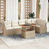 vidaXL Set Divano da Giardino 7 pcs Beige Poly Rattan