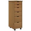 vidaXL Mobile con Ruote con ruota Marrone miele 34 x 39 x 93,5 cm