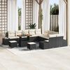 vidaXL Set Divano da Giardino con cuscino 13 pcs Nero Poly Rattan