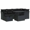 vidaXL Set Divani da Giardino con Cuscini 7pz Nero Polyrattan