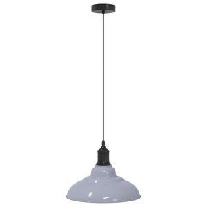 vidaXL Lampada Sospensione Regolabile E27 Grigio Lucido &Oslash;31 cm Metallo