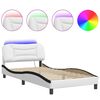 vidaXL Giroletto con LED senza Materasso Hvar Bianco e Nero 100x200 cm