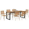 vidaXL Set da Pranzo per Giardino 7 pcs Beige Legno di Acacia Massello