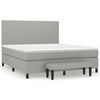 vidaXL Giroletto a Molle con Materasso Grigio Chiaro160x200 cm Tessuto