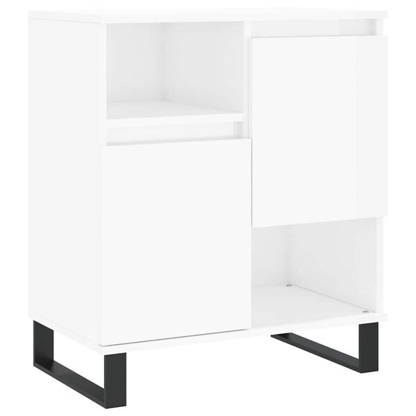 vidaXL Credenza Bianco Lucido 60x35x70 cm in Legno Multistrato