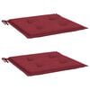 vidaXL Cuscini per Sedia 2 pz Rosso Vino 50x50x4 cm in Tessuto Oxford