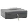 vidaXL Scatola per Contanti Grigio scuro 30 x 24 x 9 cm Acciaio