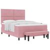 vidaXL Letto a molle con testiera Rosa 190 x 140 cm Velluto
