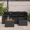 vidaXL Set Divano da Giardino con cuscino 5 pcs Nero Poly Rattan
