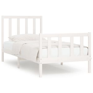 vidaXL Giroletto Bianco in Legno Massello 75x190 cm Small Single