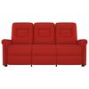 vidaXL Poltrona Massaggiante Reclinabile 3 Posti Rosso Vino Similpelle