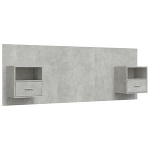 vidaXL Testiera Letto con Comodini in Legno Multistrato Grigio Cemento