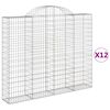vidaXL Cesti Gabbioni ad Arco 12 pz 200x30x160/180 cm Ferro Zincato