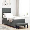 vidaXL Letto a molle con testiera Grigio scuro 80 x 200 cm Tessuto