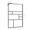 vidaXL Parete Doccia Walk-in in Vetro Trasparente ESG Nera 115x195 cm