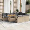 vidaXL Set Divani da Giardino 11 pz con Cuscini Beige in Polyrattan