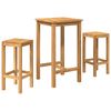 vidaXL Set Bar da Esterno 3 pcs Non trattato Legno di teak solido