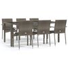 vidaXL Set da Pranzo da Giardino 7 pz con Cuscini in Polyrattan Grigio
