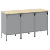 vidaXL Mobile da lavoro 3 pcs Nero e Grigio 150 x 55 x 85 cm