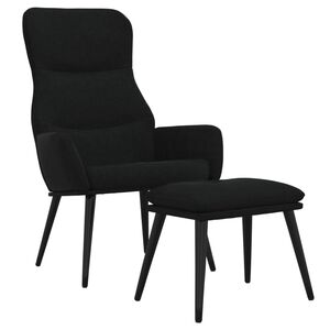 vidaXL Poltrona Relax con Poggiapiedi Nero in Tessuto