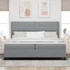 vidaXL Letto a molle con materasso Grigio chiaro 200 x 200 cm Tessuto