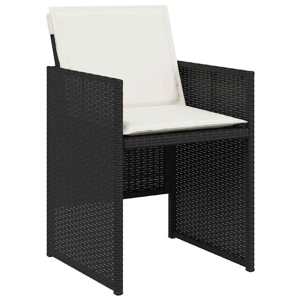 vidaXL Set da Pranzo da Giardino 5 pz Nero con Cuscini in Polyrattan
