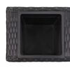 vidaXL Letto Rialzato da Giardino 3 Vasi 100x30x36 cm Polyrattan Nero