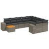 vidaXL Set Divani da Giardino 11 pz con Cuscini in Polyrattan Grigio