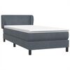 vidaXL Giroletto a Molle con Materasso Grigio Scuro 80x210 cm Velluto