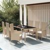 vidaXL Set da Pranzo da Giardino 7 pz con Cuscini Beige in Polyrattan