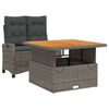 vidaXL Set da Pranzo da Giardino 2 pz con Cuscini in Polyrattan Grigio