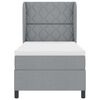 vidaXL Letto a molle con materasso Grigio chiaro 100 x 200 cm Tessuto