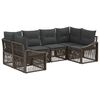 vidaXL Set Divano da Giardino 6 pz 6-Numero di posti Grigio polyrattan