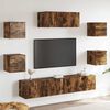 vidaXL Set di Mobili Porta TV 7 pz Rovere Fumo in Legno Multistrato