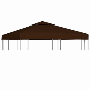 vidaXL Copertura Superiore per Gazebo a 2 Strati 310g/m&sup2; 3x3m Marrone