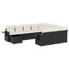 vidaXL Set Divani da Giardino 11 pz con Cuscini in Polyrattan Nero