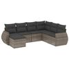 vidaXL Set Divani da Giardino 7 pz con Cuscini Grigio in Polyrattan