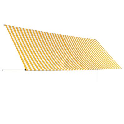 vidaXL Tenda da Sole Retrattile 400x150 cm Giallo e Bianco