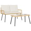 vidaXL Set da Pranzo per Giardino 2 pcs Naturale polyrattan