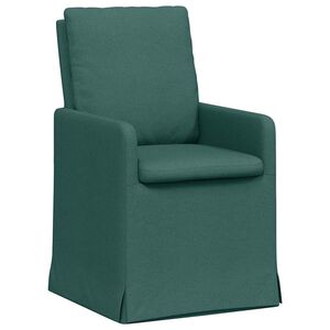 vidaXL Sedie da pranzo 2 pcs Verde scuro 57 x 67 x 98 cm Tessuto