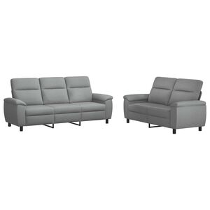 vidaXL Set di divani 2 pcs Grigio Chiaro Tessuto