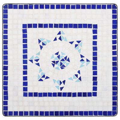 vidaXL Set Bistrò 3 pz con Mosaico in Ceramica Blu e Bianco