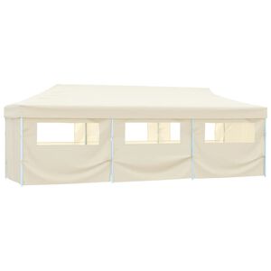 vidaXL Tenda Pieghevole Pop-Up con 8 Pareti Laterali 870x291x315 cm Crema