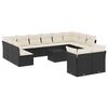 vidaXL Set Divani da Giardino 13pz con Cuscini Nero in Polyrattan