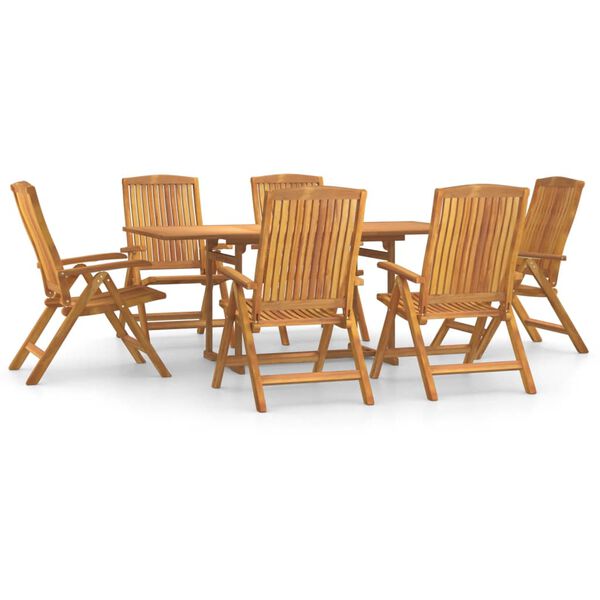 vidaXL Set da Pranzo da Giardino 7 pz in Legno Massello di Teak