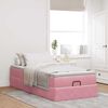 vidaXL Struttura Letto Pouf con Materasso Rosa 80x200 cm Velluto