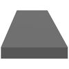 vidaXL Scaffali a Parete 2 pz Grigio Lucido 120x23,5x3,8 cm in MDF