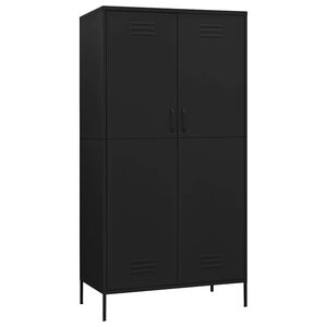 vidaXL Armadio Nero 90x50x180 cm in Acciaio