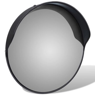 vidaXL Specchio Traffico Convesso Nero Plastica PC per Esterni 30 cm