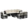 vidaXL Set Divano da Giardino 9 pcs Nero polyrattan